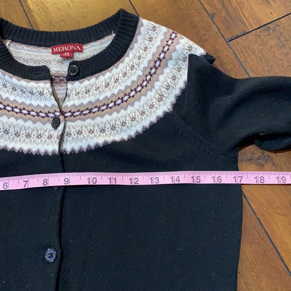 Merona Black Argyle Cardigan Size XS - Picture 4 of 11